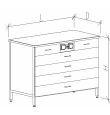 Стол-тумба с ящиками и розетками 1200 СТЛд-М с/я.р. (4дл)